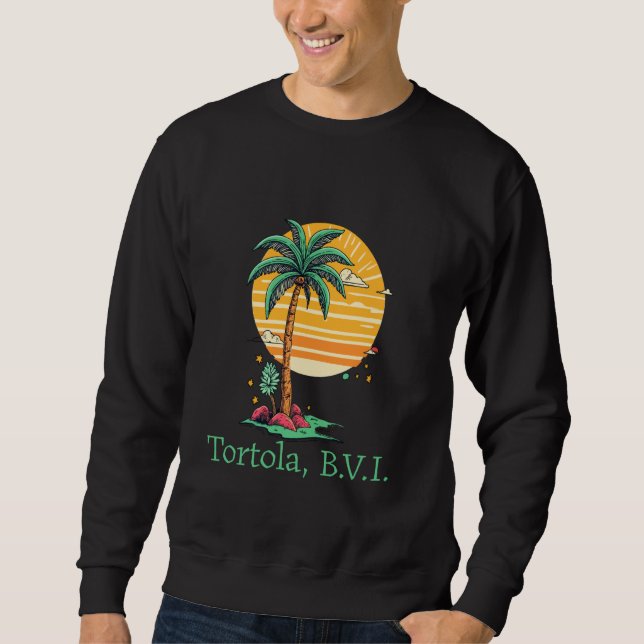 Tortola BVI B.V.I British Virgin Islands Souvenir  Lång Ärmad Tröja (Framsida)