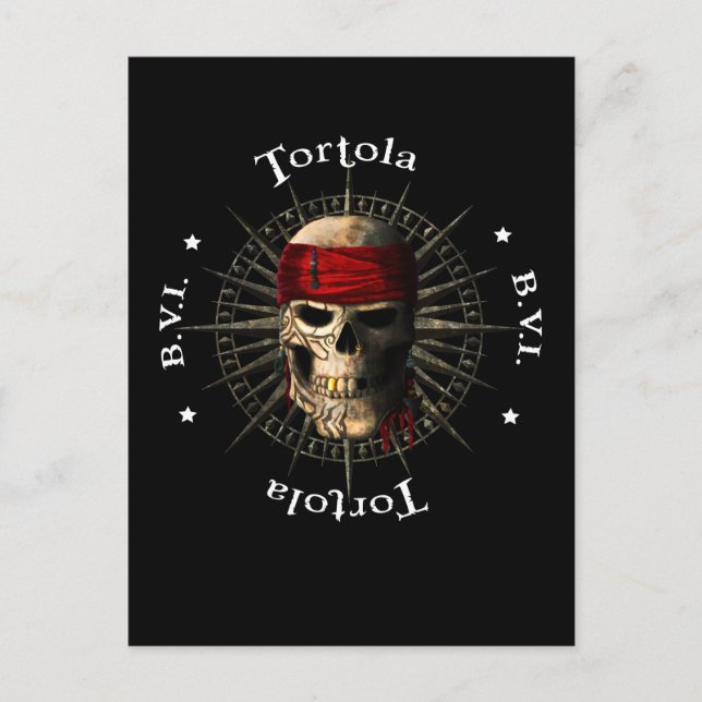 Tortola BVI Piratskalle Vykort (Framsida)