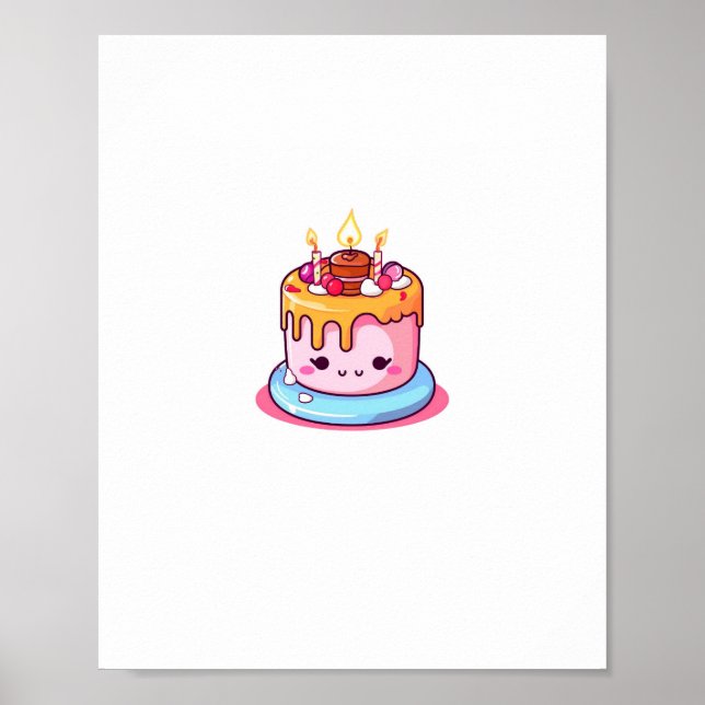 Torttema, tortedesign, söt tårta poster (Framsidan)