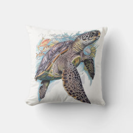 Tortuga de mar multifärgad kudde