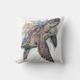 Tortuga de mar multifärgad kudde