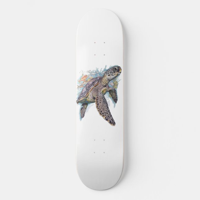 Tortuga de mar multifärgad mini skateboard bräda 18,5 cm (Framsida)