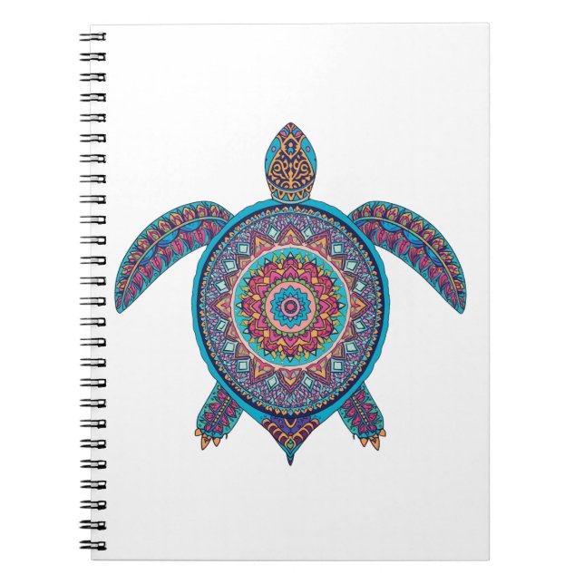 Tortuga Mandala — Calma Colorida Anteckningsbok (Framsidan)