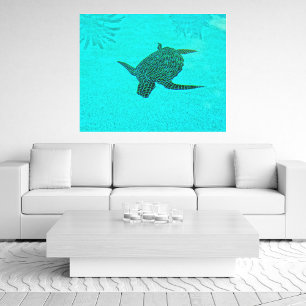 Tortuga Turtle Mosaic på Sanibel Island Florida Canvastryck