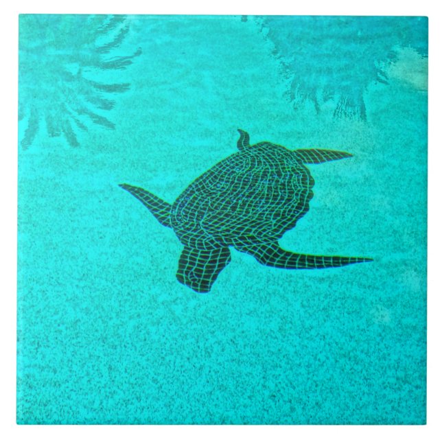 Tortuga Turtle Mosaic på Sanibel Island Florida Kakelplatta (Framsidan)