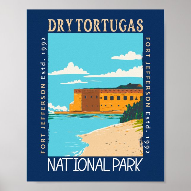 Tortugas nationalpark Florida Fort Jefferson Poster (Framsidan)