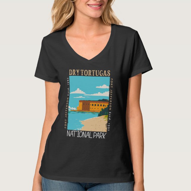 Tortugas nationalpark Florida Fort Jefferson T Shirt (Framsida)