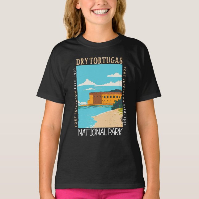 Tortugas nationalpark Florida Fort Jefferson T Shirt (Framsida)