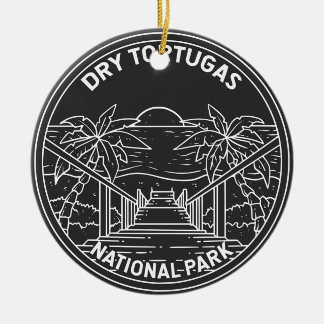 Tortugas nationalpark Florida Monoline Julgransprydnad Keramik (Framsidan)