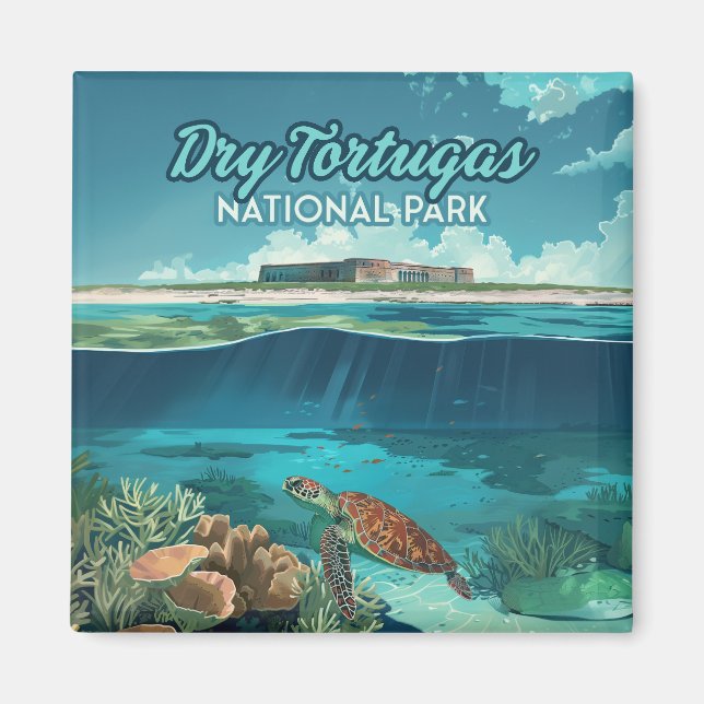 Tortugas nationalpark Florida Turtle Magnet (Framsidan)