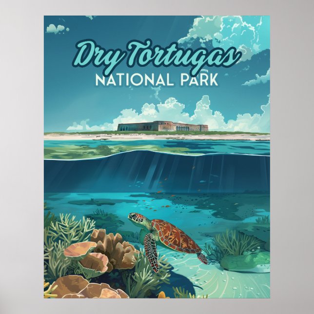 Tortugas nationalpark Florida Turtle Poster (Framsidan)
