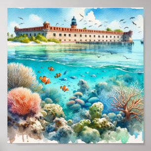 Tortugas nationalpark Fort Poster