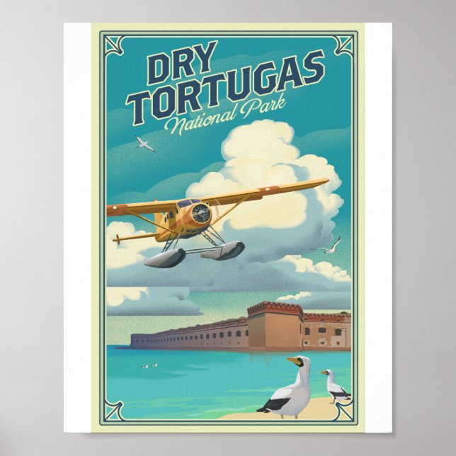 Tortugas nationalpark Litho Artwork Poster (Framsidan)