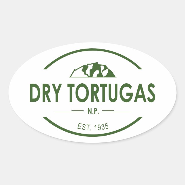 Tortugas nationalpark ovalt klistermärke (Framsida)