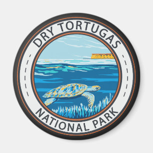 Tortugas nationalpark Turtle Badge Magnet