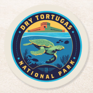 Tortugas nationalpark underlägg papper rund