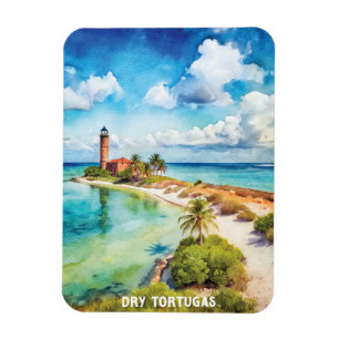 Tortugas nationalpark - vattenfärgsmålning magnet