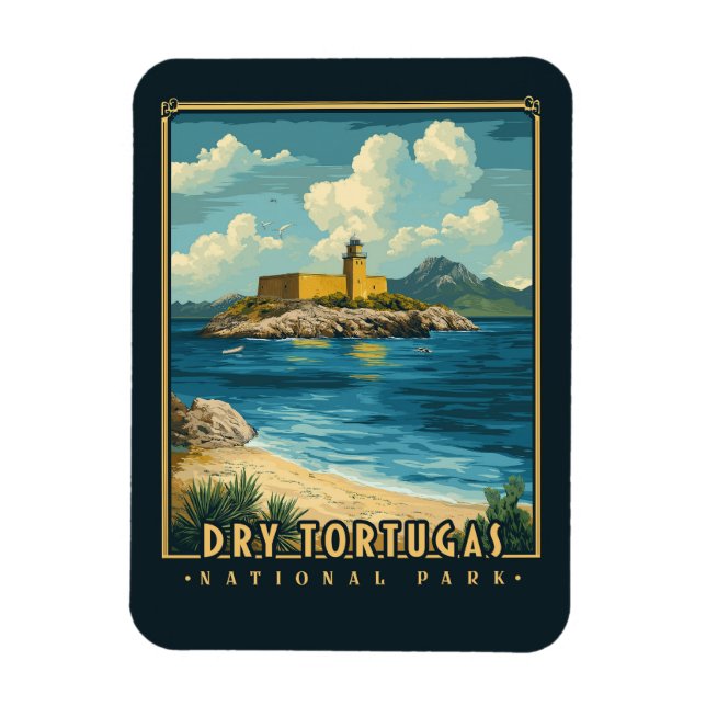 Tortugas nationalpark - Vintage Magnet (Vertikal)