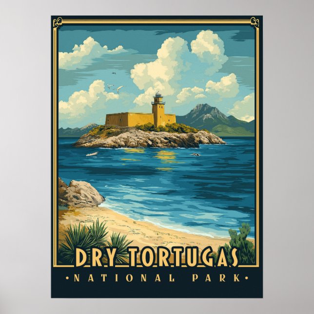 Tortugas nationalpark - Vintage Poster (Framsidan)