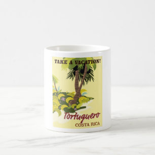 Tortuguero, Costa Rica vintage resor poster Kaffemugg