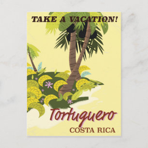 Tortuguero, Costa Rica vintage resor poster Vykort