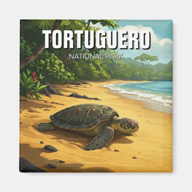 Tortuguero nationalpark Costa Rica Travel Magnet (Framsidan)