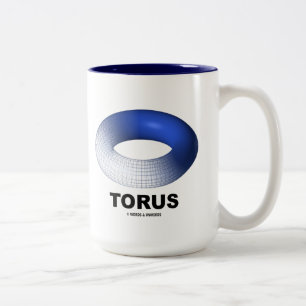 Torus (blåttToroidtopologi) Två-Tonad Mugg