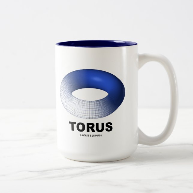 Torus (blåttToroidtopologi) Två-Tonad Mugg (Höger)