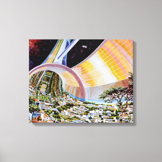Torus Space Station Habitat Colony Artist Concept Canvastryck (Framsida)