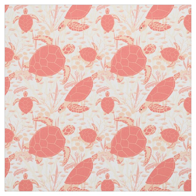 Torv och fiskkorallrev under Mönster Tyg (Provkarta)