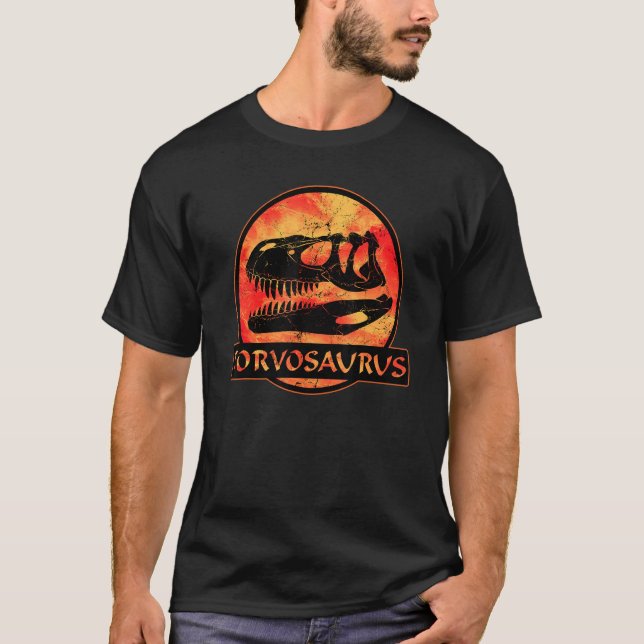 Torvosaurus Fossil Skull Dinosaur T Shirt (Framsida)