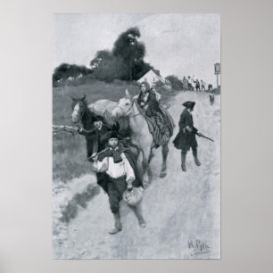 Toryflyktingar på deras långt till Kanada Poster