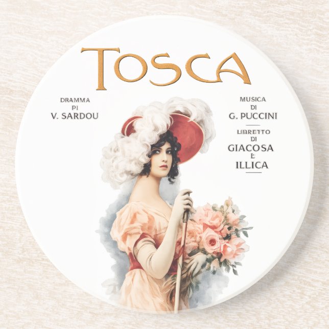 Tosca Opera Vintage - Puccini Opera Poster Design Underlägg (Framsidan)