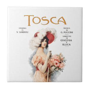 Tosca Opera Vintage - Puccini Operapostersdesign Kakelplatta