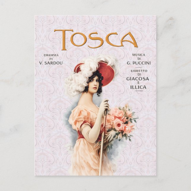 Tosca Opera Vintage - Puccini Operapostersdesign Vykort (Framsida)
