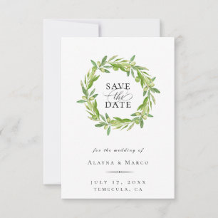 Toscan Olive WAN Save Date Meddelande