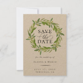 Toscan Olive WAN Save Date Meddelande