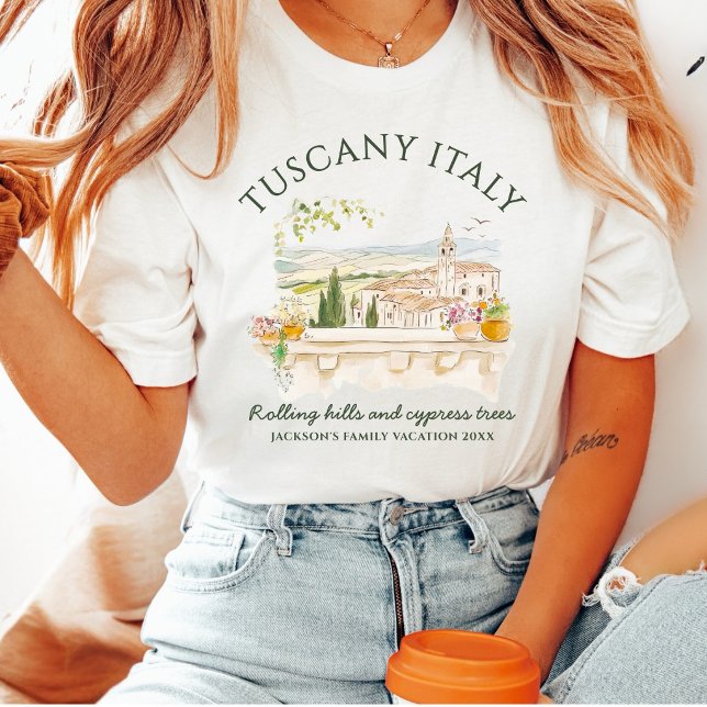 Toscana Florens Italien  anpassade cypress-träd T Shirt (Skapare uppladdad)