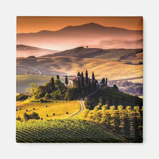 Toscana, foto av Italiens landskap Magnet (Framsidan)