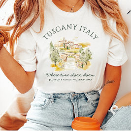 Toscana Italien Anpassad Familjesemester T Shirt