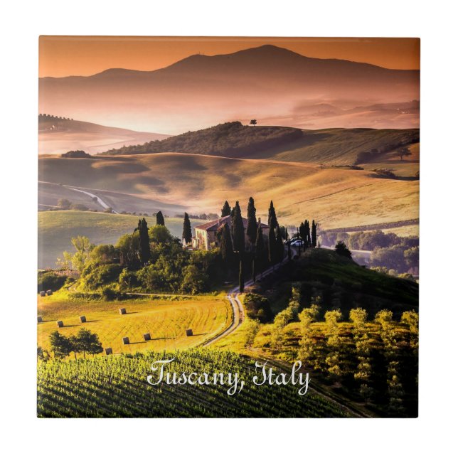 Toscana, Italien - landskapsfotografi Kakelplatta (Framsidan)