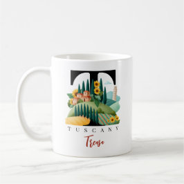 Toscana Italien Monogram Bokstav T Personligt Gåva Kaffemugg