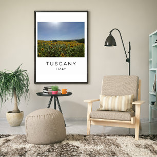 Toscana Italien Solfälts Resefotografering  Poster