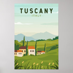 Toscana Italien Travel Vintage Art Poster