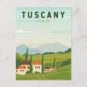 Toscana Italien Travel Vintage Art Vykort