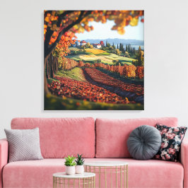 Toscana Italien Vingårdslandskap Utsträckt Canvas