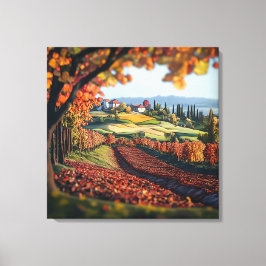 Toscana Italien Vingårdslandskap Utsträckt Canvas