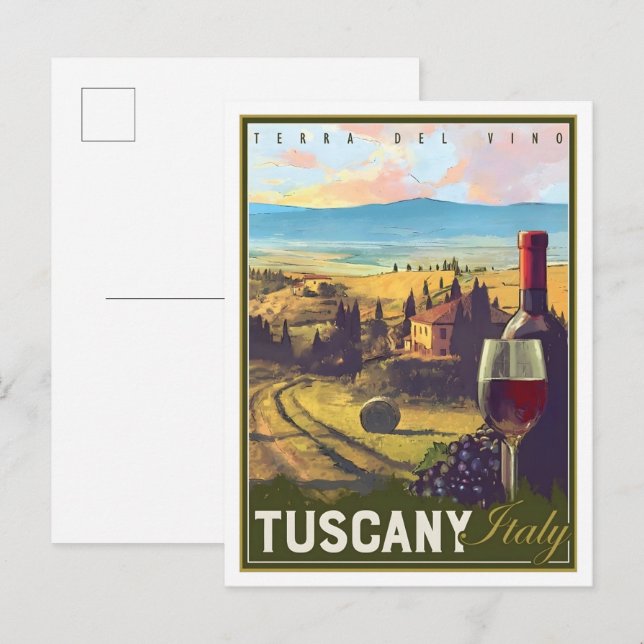 Toscana Italien Vintage Resa  Vykort (Fram/baksida)