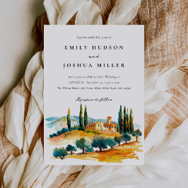 Toscana Landskap Italienska Bröllop Inbjudningar