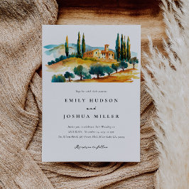 Toscana Landskap Italienska Bröllop Inbjudningar